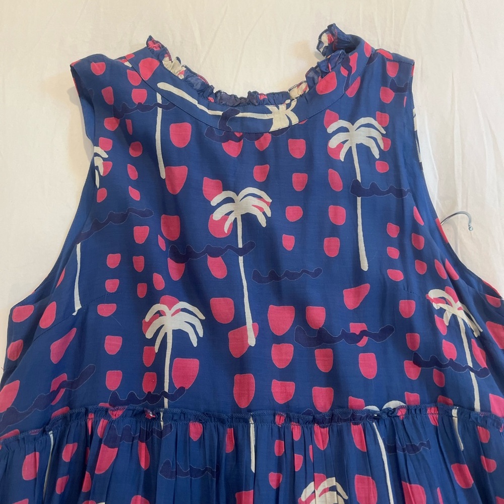 Oliphant Blue Women’s Dress with Palm Tree Print - Picture 4 of 5
